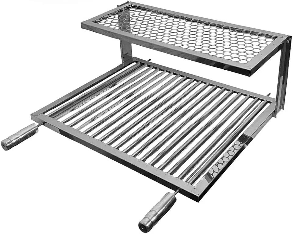 Grelha para churrasco reforçada com aço inoxidável de dupla camada (40x50)