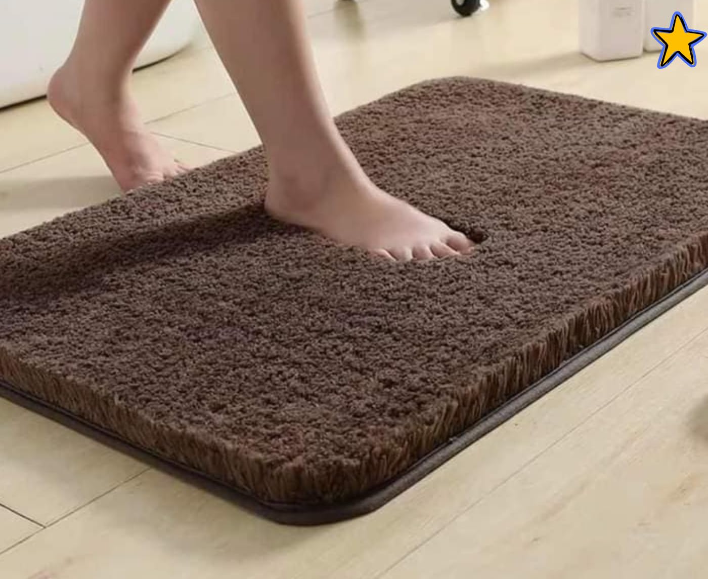 HOWNICE Bathroom, Door Mat, Floor, Bath Mat, Carpet | Non Slip mat for Bathroom Cushion, Super Absorbent Soft Carpet, Quick Dry Dirt Barrier for Home, Office, (40x60cm), (Bath Mat Brown Matt)