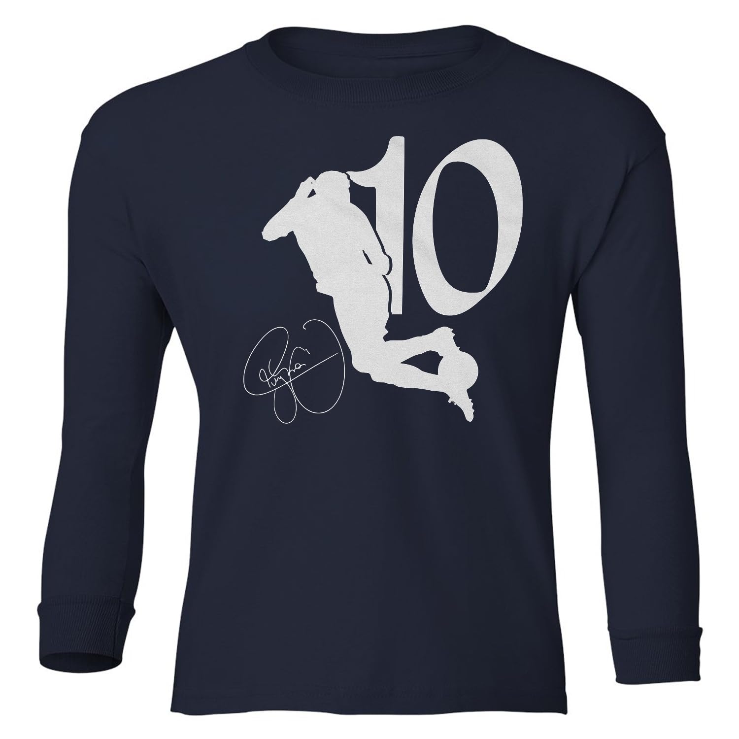 Neymar Jr. 10 Rainbow Flick - Soccer Star Tribute Youth Long Sleeve T-Shirt (Black, Youth X-Large)