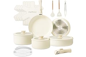 Detachable Handle Ceramic Nonstick Cookware Set 19 Piece