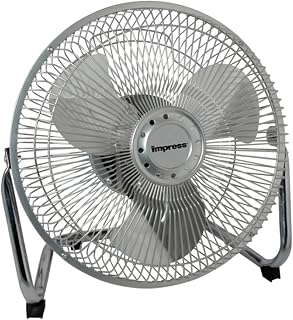 Better Chef Impress 9-Inch High-Velocity Floor Fan - 3 Speeds, Ultra Quiet, 360° Tilt for Garages & Homes