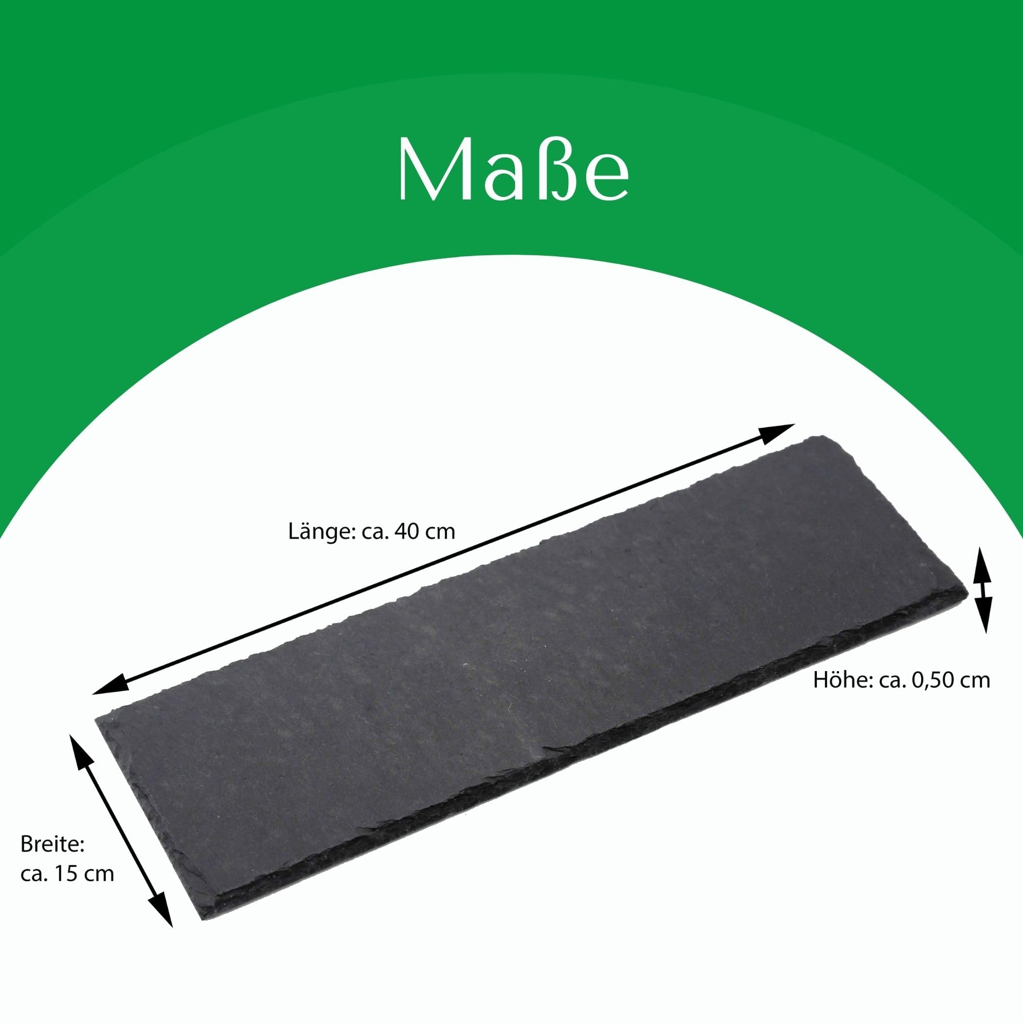 Novaliv Placa de pizarra rectangular, 40 x 15 x 0,5 cm, plato de pizarra, plato de servir, plato decorativo