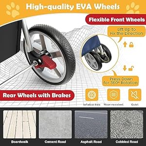   Giantex-Folding-Dog-Stroller-Pet-Stroller-for-Small-Medium-Dogs-Cats-Puppy-4-Lockable-Wheels-Cat-Stroller-Travel-Carrier-Strolling-Cart-with-Safety-Belt-Removable-Liner-and-Storage-Basket-Navy