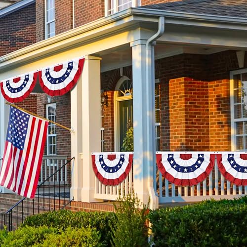 6 Pack 250th Anniversary 3 X 6 FT American Bunting Flag, 4th of July Decorations USA Pleated Fan Flag Memorial Day Outdoor Patriotic Half Fan Flags Banner Fourth of July Independence Day Outside Decor by Grastfu - Image 6