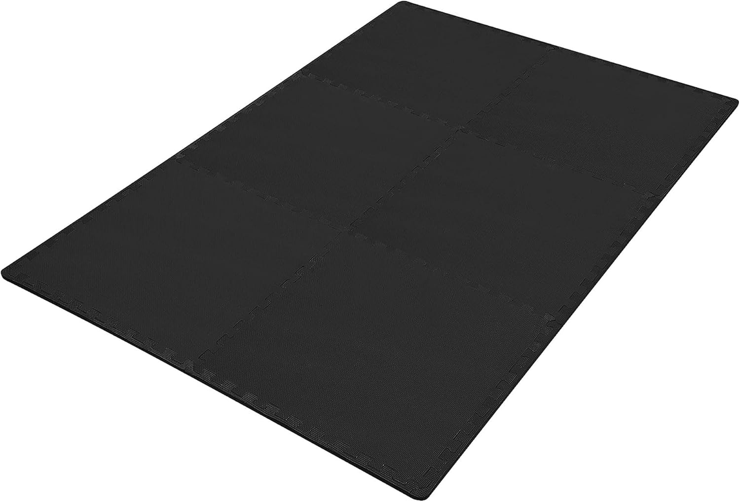 BalanceFrom Puzzle Exercise Mat 1/2' Thick, EVA Interlocking Foam Floor Tiles for Home Gym, Mat for Home Workout Equipment, Floor Padding for Kids, Black, 24 in x 24 in x 1/2 in, 24 Sq Ft - 6 Tiles