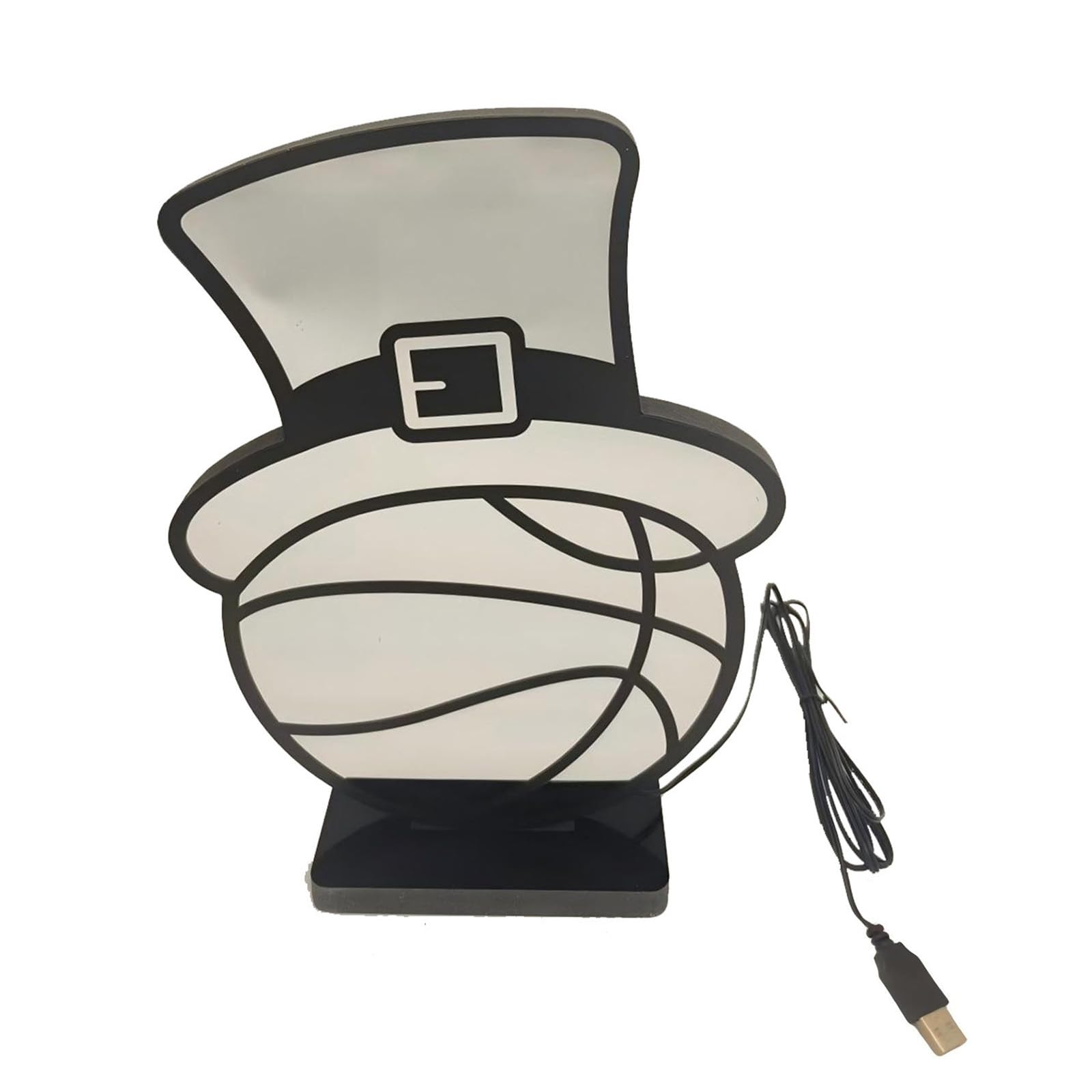 Laikoutd Infinitely Mirroring LED Light Signs Creative Hat Basketball LED Tunnel Lamp for Festive Home Decoration Lighting for Party Bedroom Living Room Home Decoration