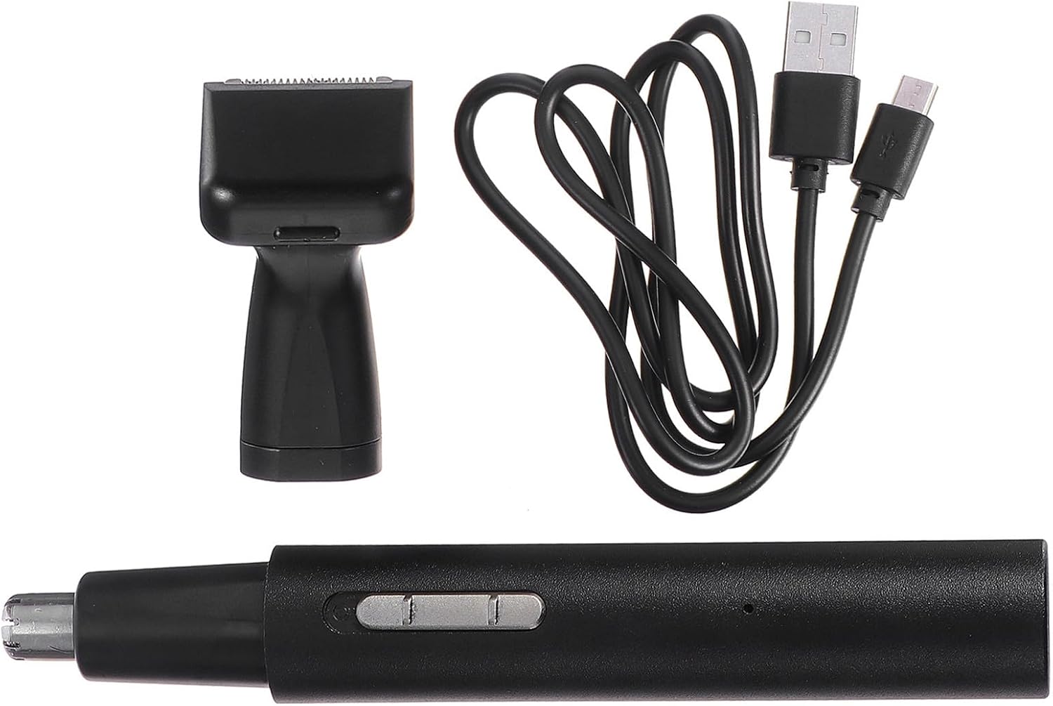 USB Rechargeable Nose and Ear Hair Trimmer with Dual-Edge Blades Rotating Precision Cutter Noise-reducing Motor Portable Personal Care Device for Comfortable Grooming