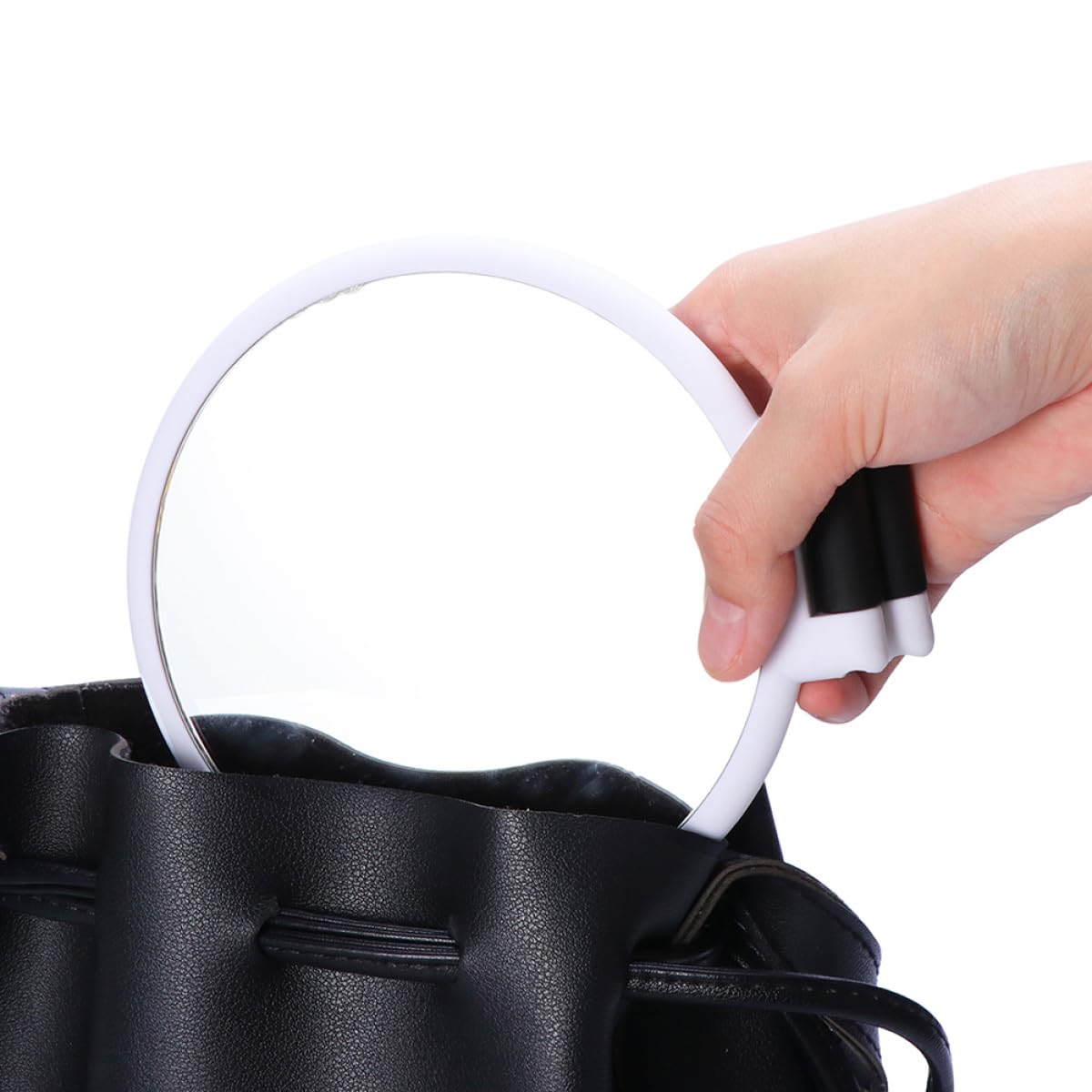 Espejo Cosmético Plegable de Doble Cara para Maquillaje, Portátil Color Claro 10x Aumento, Espejo de Alta Definición Adecuado para Uso Diario y Cuidado Personal