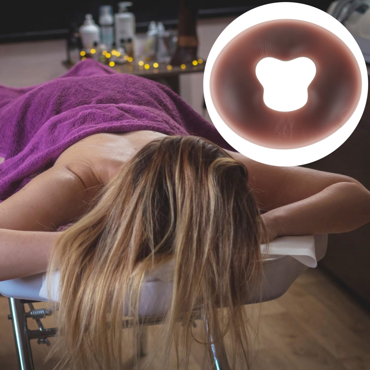 Housoutil Oreiller De Massage en Silicone 11.81X9.84 Pouces Coussin De Visage Et Appui-Tête Souple pour Salon De Beauté Spa Table De Massage Relaxation Confortable
