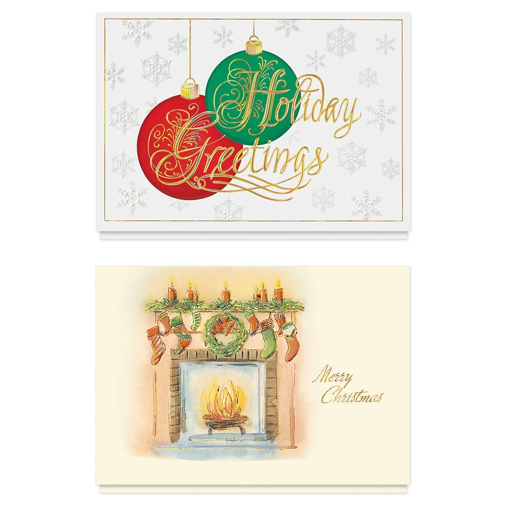 Amazon.com : The Gallery Collection - Christmas Holiday Cards Assortment  Box (35 Cards), Foil & Embossing (Christmas/Holiday) : Office Products
