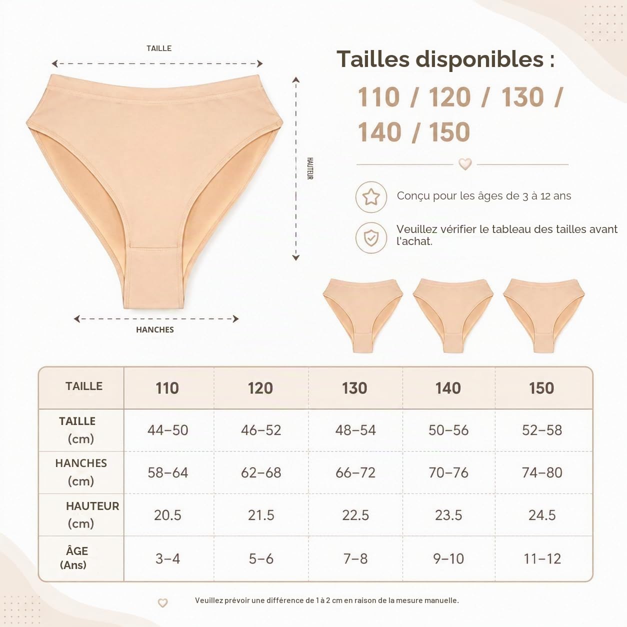 Culotte de danse pour filles