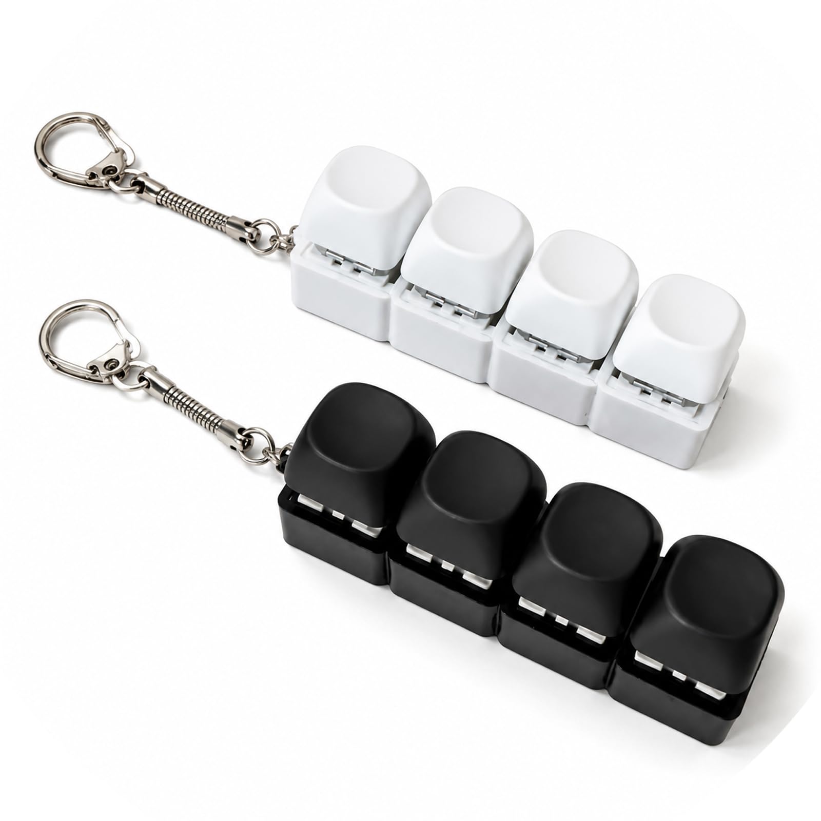 2 PCS White Keyboard Fidget Toy, Cat Design Light Up Fidget Keyboard with Clicky Sound, Interactive Toy Keyboard for Stress Relief, Cool Desk Gadget for Adults & Office Use (Style 4)