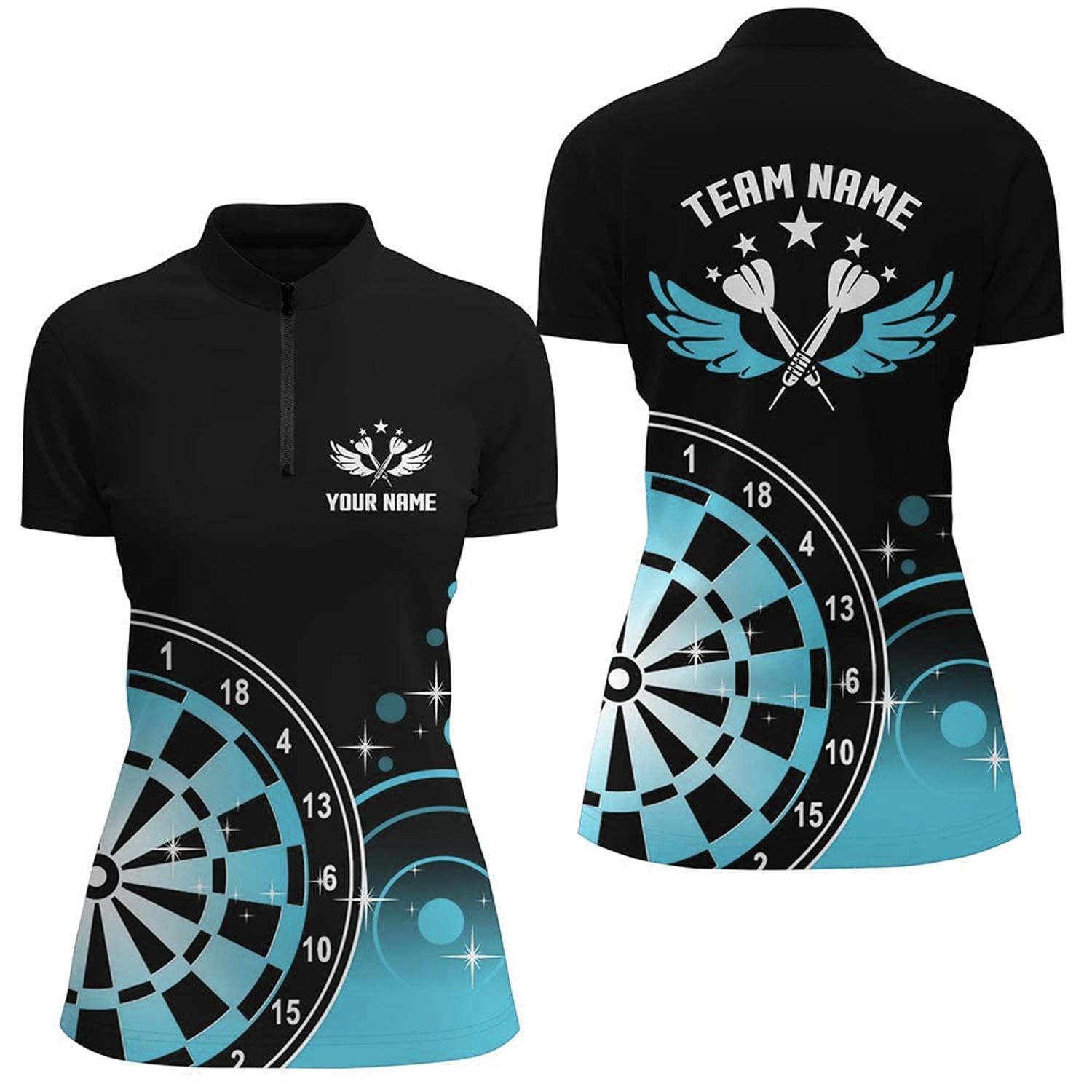 Outfitsuche Women's Black Pink Quarter Zip Dart Jersey Lightweight Breathable Fabric for Comfort and Performance Q874