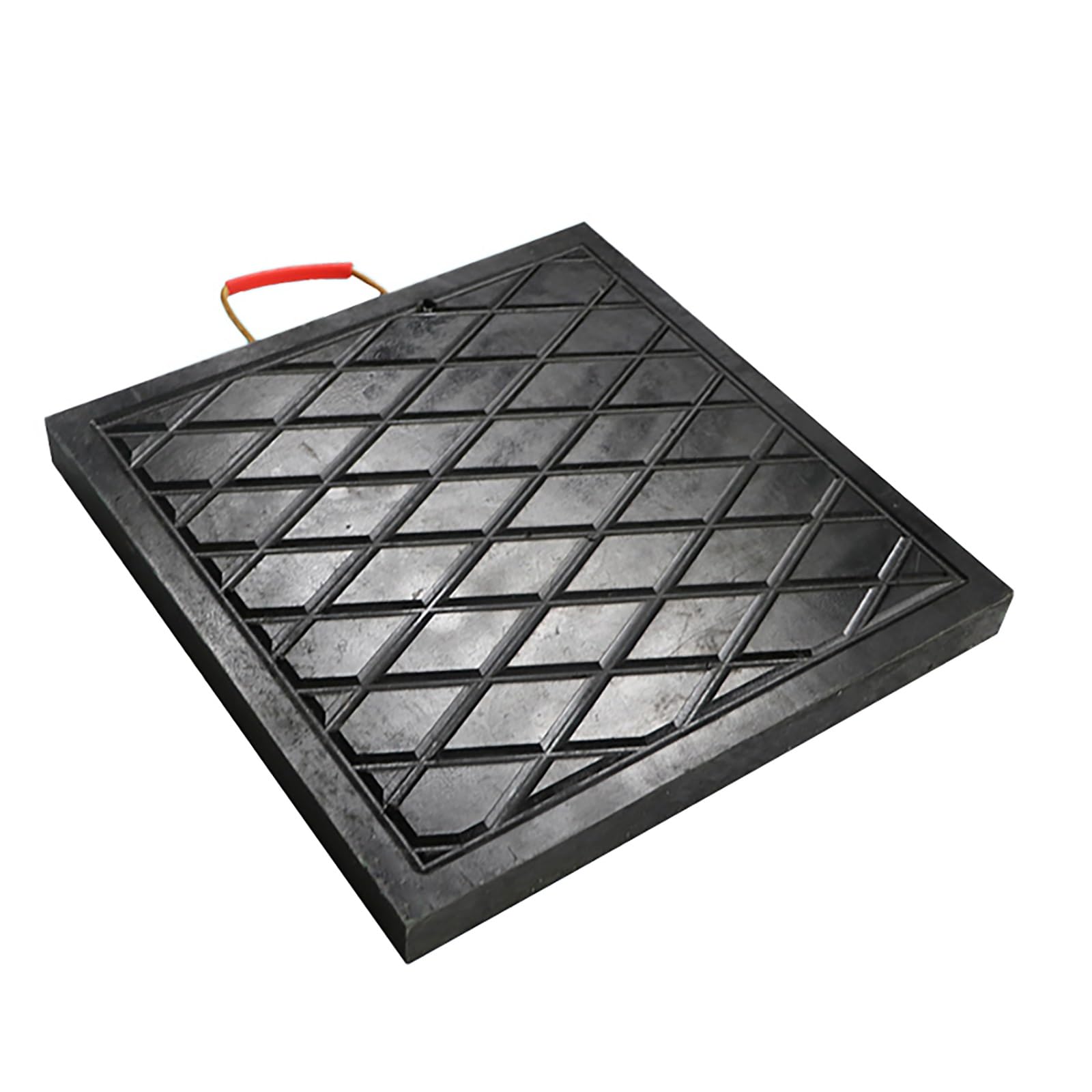 Hochleistungs-Kranstützplatten – 40 x 40 cm Stabilisierungs-Landeplatte für Wohnmobile, LKW-Anhänger, robuste Stützplatte mit Griff für Kies-, Erd- und Betonoberflächen (Schwarz, 15,7 x 15,7