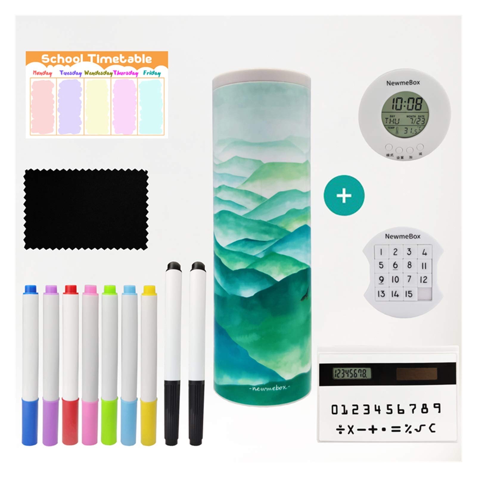Etui na artykuły papiernicze Przybory szkolne DIY Piórnik Piórnik Niebieski i zielony Wielofunkcyjny piórnik biurowy (Kolor: Naturalny) (Color : Natural Gift3)