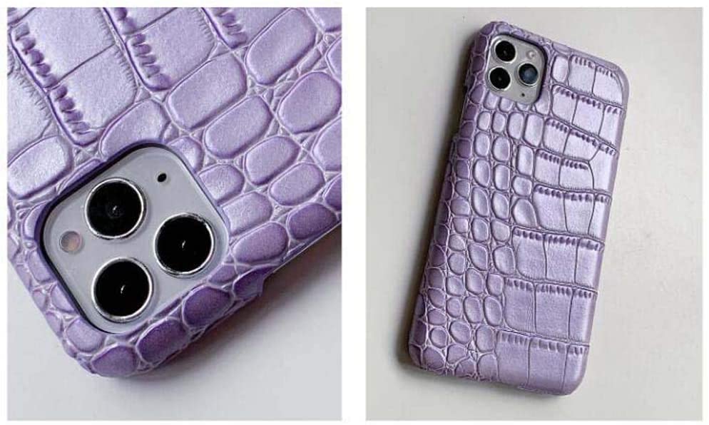 Protégez votre iPhone 12 Pro avec style grâce au cuir violet crocodile