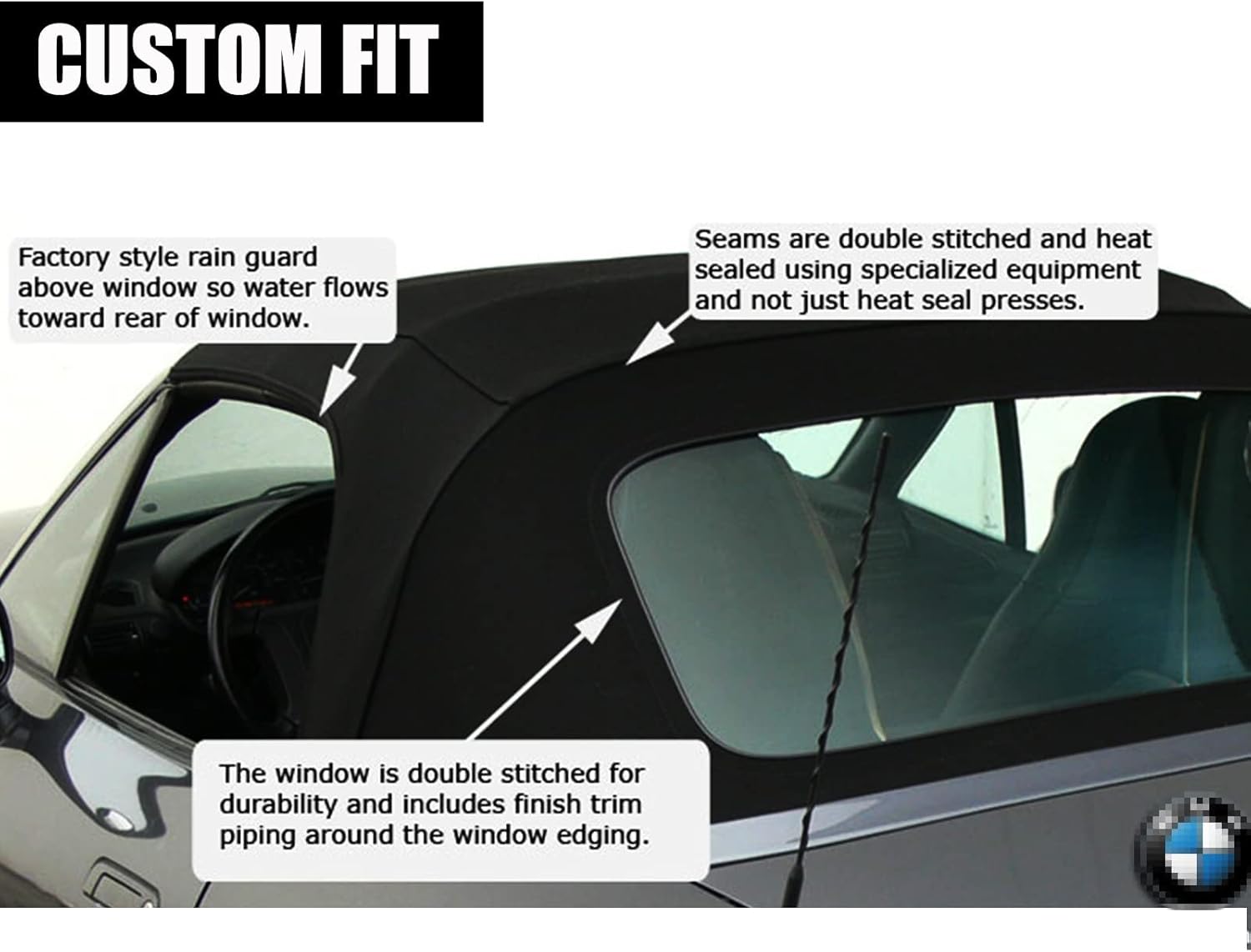 Best Cyber Monday π₯ Convertible Soft Top Compatible with BMW Z3 E36 1996-2002 Roadster Convertible Roof with Plastic Window, Twill Canvas (Black) Super Big Clearance! Convertible Soft Top Compatible with BMW Z3 E36 1996-2002 Roadster Convertible Roof with Plastic Window, Twill Canvas (Black)