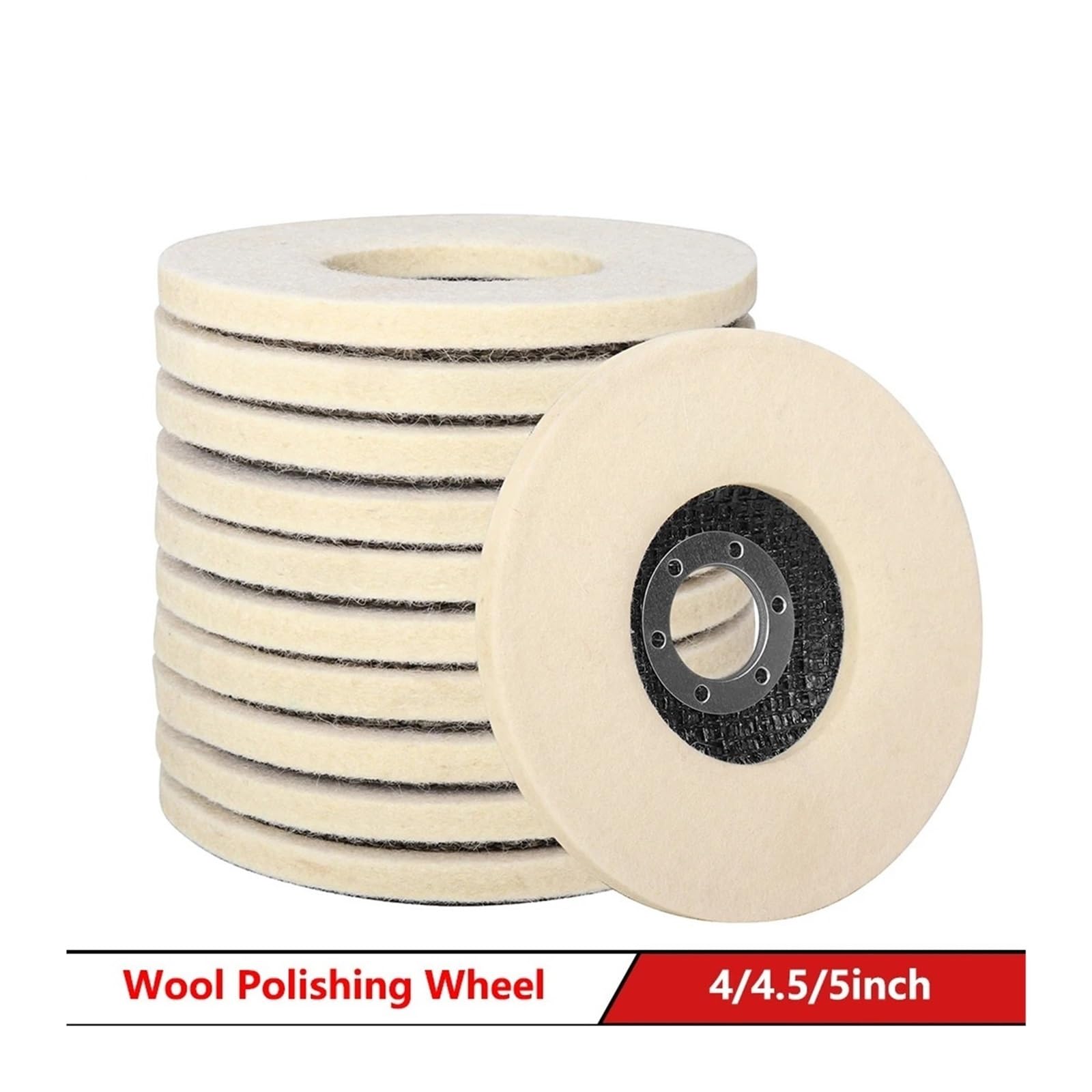 Polerująca tarcza szlifierki stołowej, 100/115/125 mm Wełniana tarcza polerska, do szlifierki kątowej, filcowa metalu, marmuru, szkła i ceramiki(10pcs,115mm)