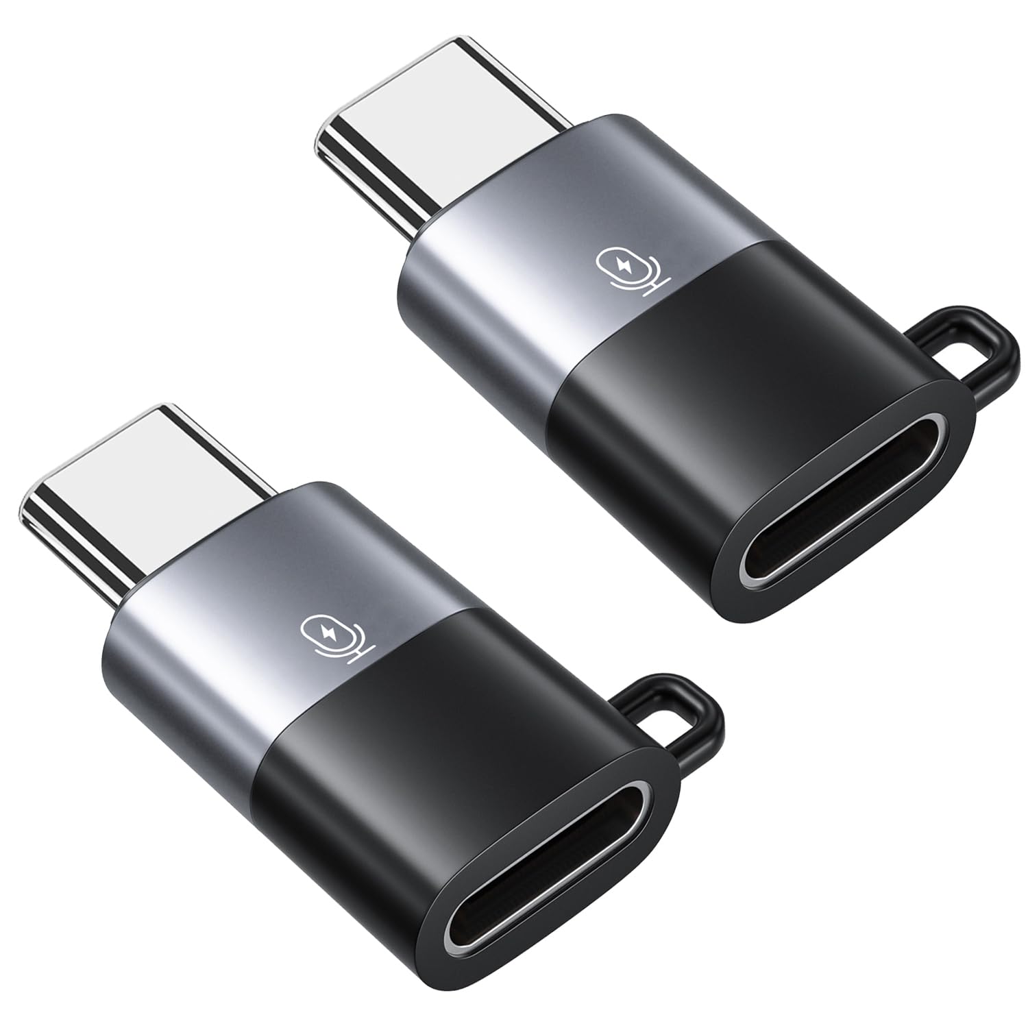 AreMe 2-pak przejściówek z USB C na mikrofon krawatowy, czarny + szary