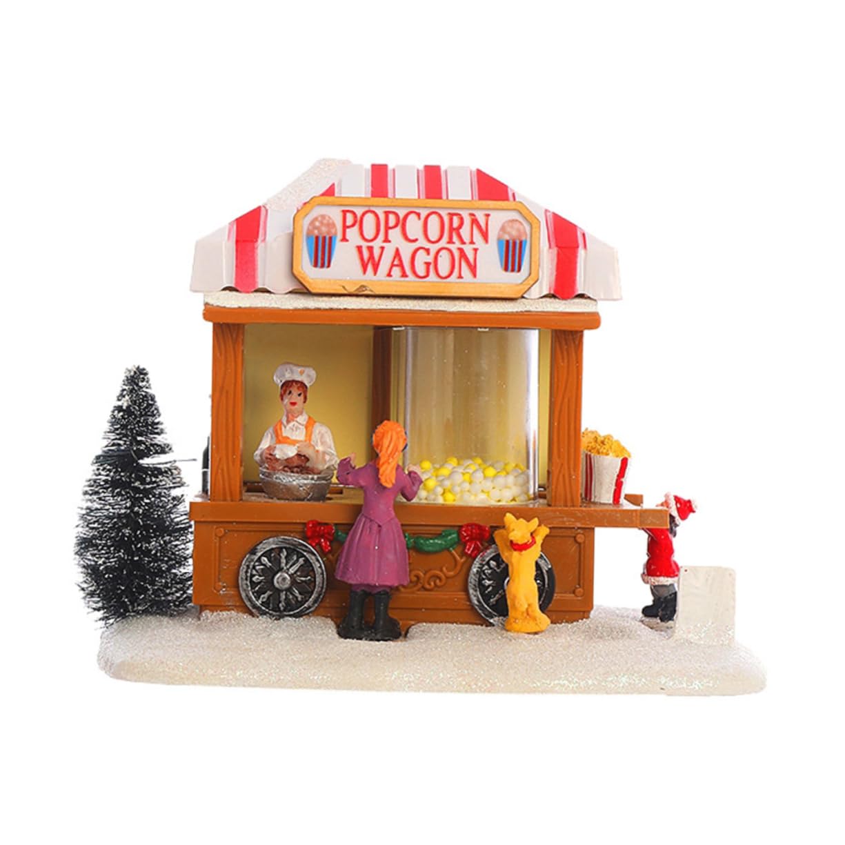 ERINGOGO Glowing Little House Christmas Desktop Ornament Luminous Miniature Resin for Xmas Decor