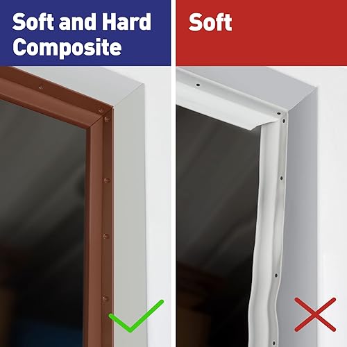 Miniatura 7 de Tira de sellado superior y lateral para puerta de garaje, color marrón, 34.4 pies, repuesto de goma suave y duro, sellado universal resistente a la