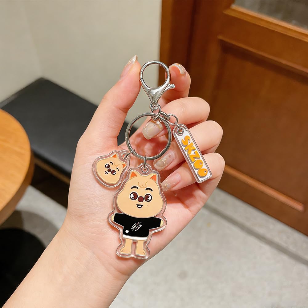 8 sztuk breloczków do kluczy Stray Kids, Skzoo Keychain, zawieszki Stray Kids akrylowe zawieszki anime Keychain, dekoracja do plecaków dla fanów, wspaniały prezent dla fanów