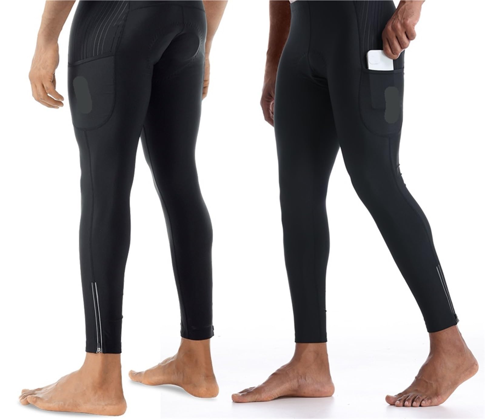 Pantalones Largos De Ciclismo 2 uds Pantalones de Bicicleta 5D Gel Acolchado Medias de Ciclismo Leggings Pantalones Largos de Ciclismo de Carretera de montaña al Aire Libre for Hombre
