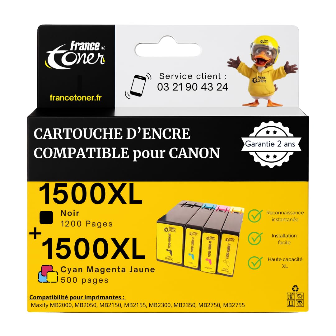 1500XL Cartouches Compatibles pour Canon PGI-1500 MB2150 MB2750