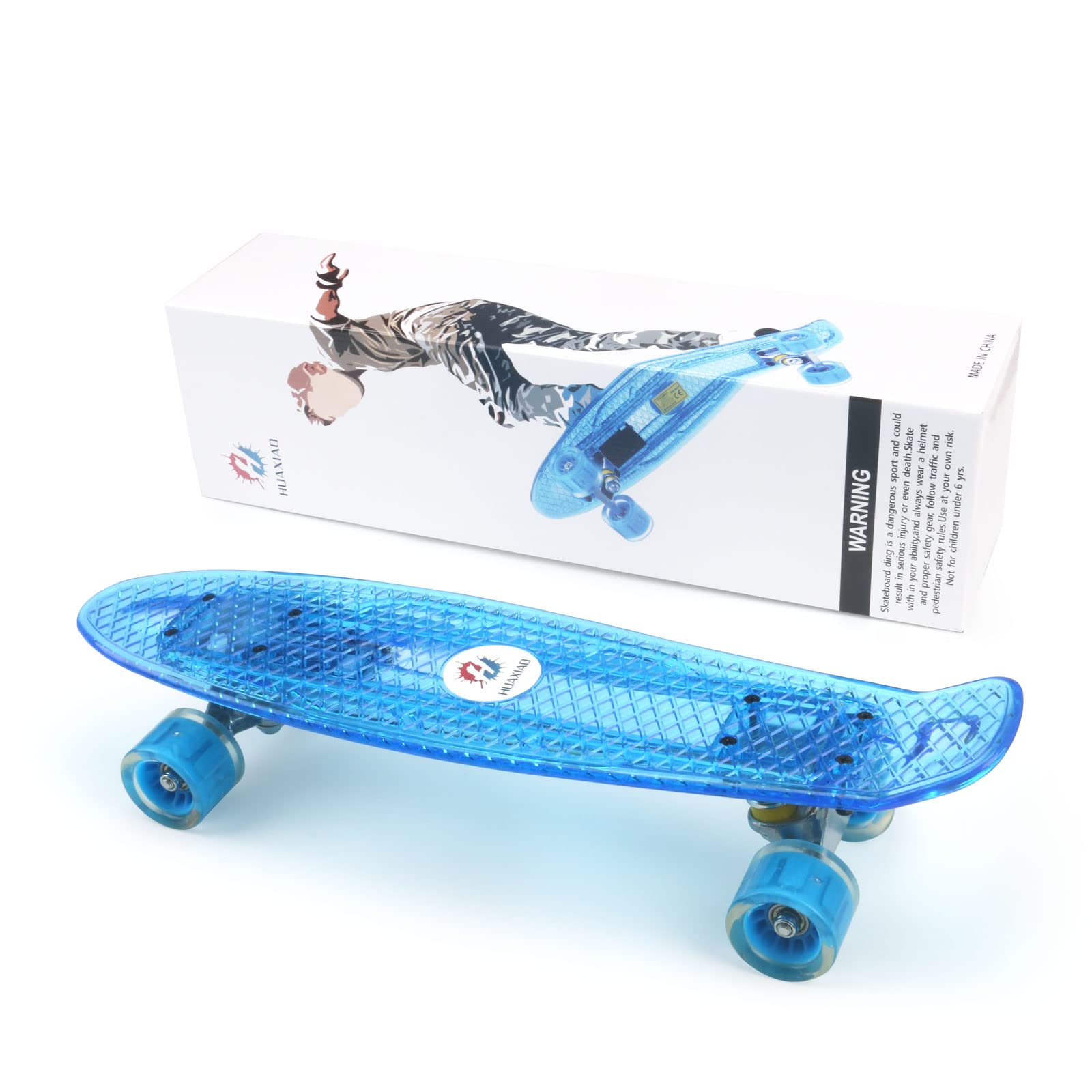 Amazon.com : HUAXIAO 22 Inch Skateboard- with Led Light Up Wheels
