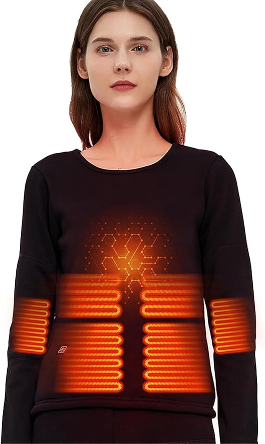 Heated Thermal Underwear Top 16 Zones Thermal Clothing with Temperature Control for Skiing Motorcycle Riding