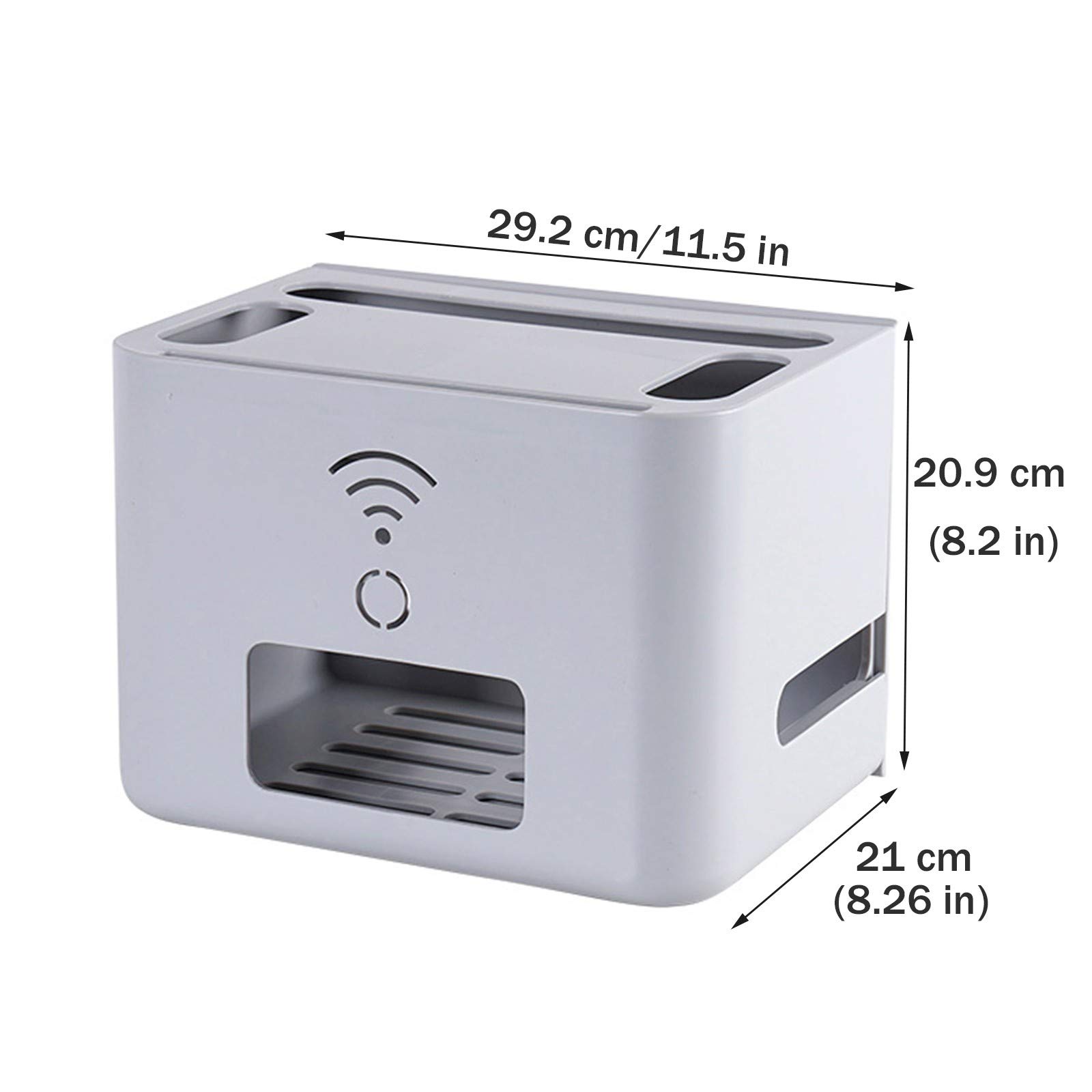WLAN Router Storage Box, Kabel Verstecken Box für Schreibtisch, Steckdosenbox, Router Dekorative Box für Wohnzimmer, Office White