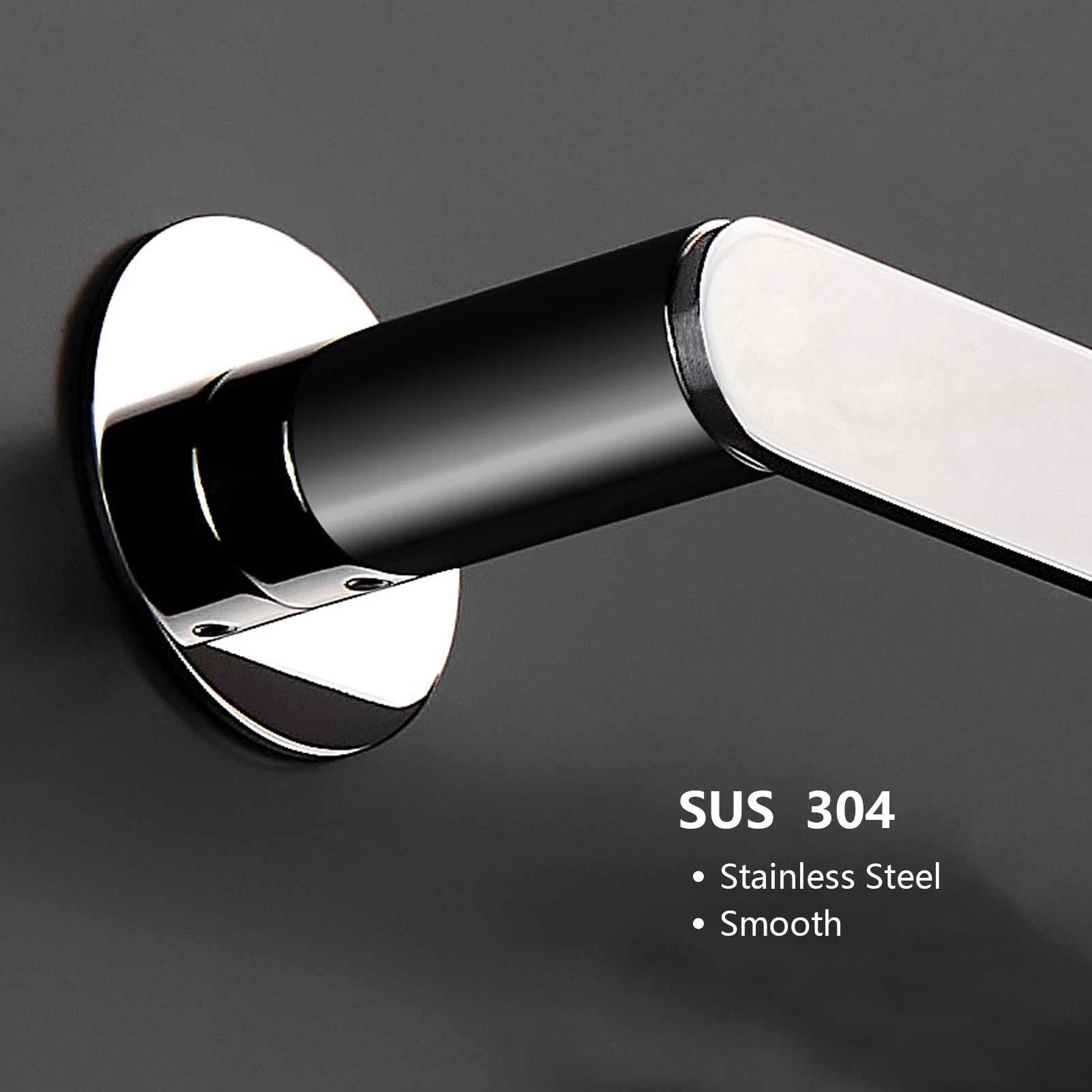 Portasciugamani in Acciaio Inossidabile, Portasciugamani Rotondo Porta Asciugamani a Parete Porta Asciugamani per Bagno o Cucina, 30cm - 100cm Opzionale, Finitura Argento Lucido (Dimensioni