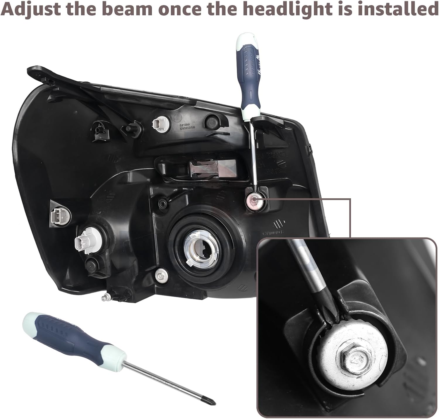 Headlights Assembly Compatible With 2005-2009 Chevy Equinox SUV, Replacement Headlamp Driver and Passenger Side W/LED Bulbs, Pair Chrome Housing Amber Reflector 05-09 Equinox Head Light