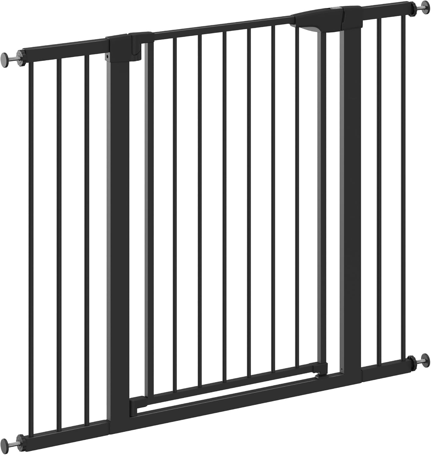 Tulano Guardian 5.0 Treppenschutzgitter ohne Bohren - 75–117 cm | Für Treppen und Türen - 92 cm hoch - beidseitig mit einer Hand öffnen - schließt automatisch - 2 Verlängerungen -Schwarz