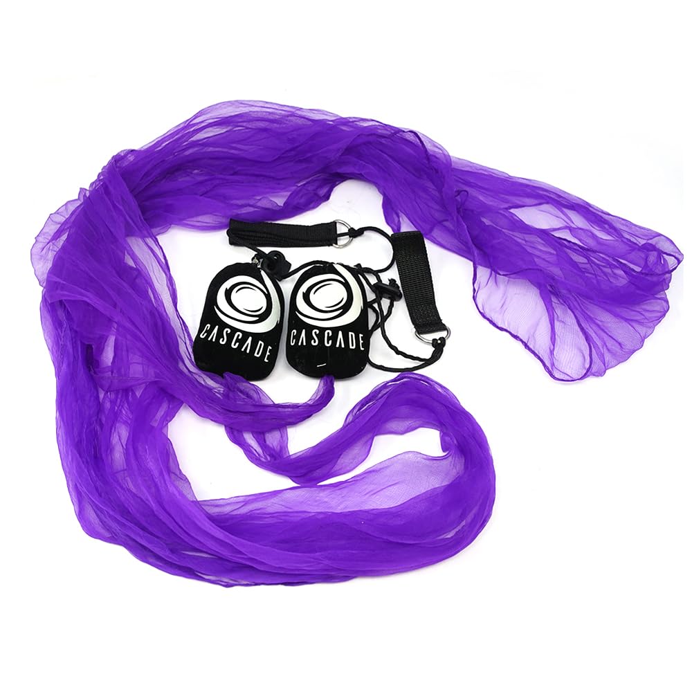 Cascade Scarf Poi - Soft Practice Tail Poi Set - Beginner Poi Spinning Set (Purple)