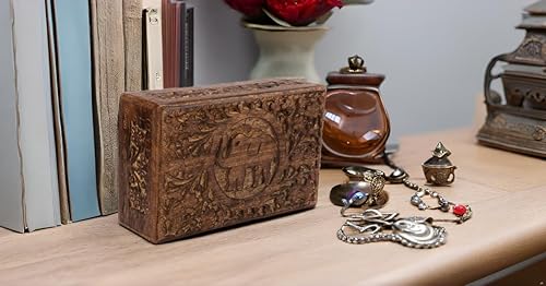 Miniatura 5 de Gran idea de regalo de cumpleaños, caja de joyería decorativa de madera hecha a mano, organizador de joyas, caja de recuerdos, cofre del tesoro,