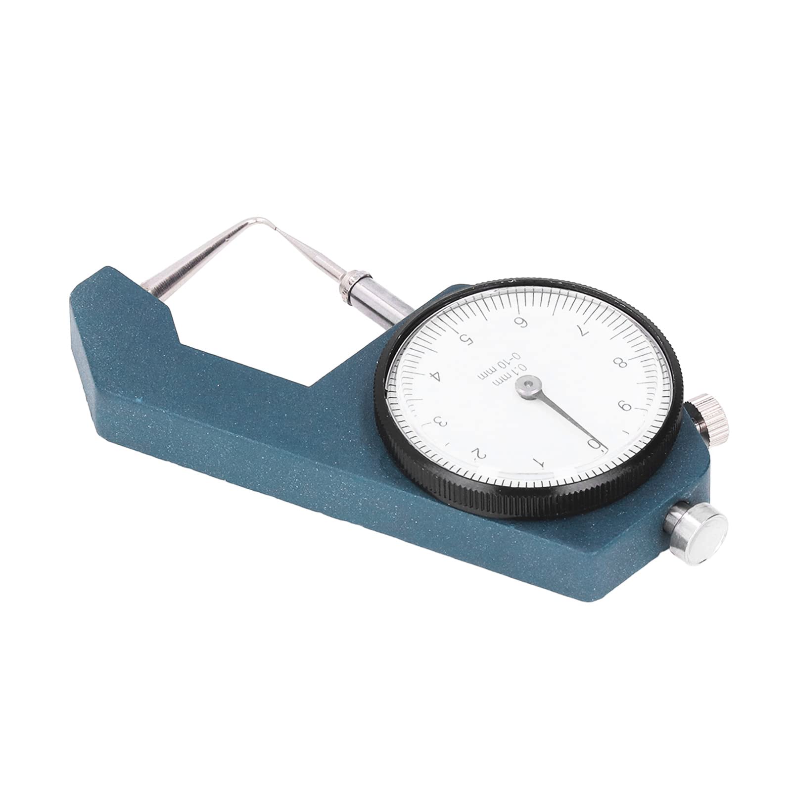 Respicefinem Dial Thickness With Curved Tip Head For Measuring Thickness Of Various Sheets From 0 To 10mm Range With 01mm Resolution Round Measuring Tool Made Of Aluminum Alloy