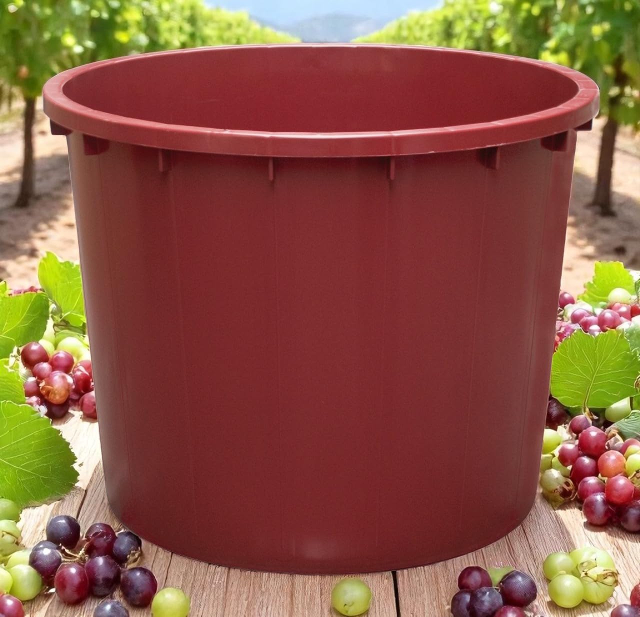 Mobil Plastic | Mastello alimentare 500 litri in plastica resistente | Per vendemmia, alimenti e liquidi | Color vinaccia