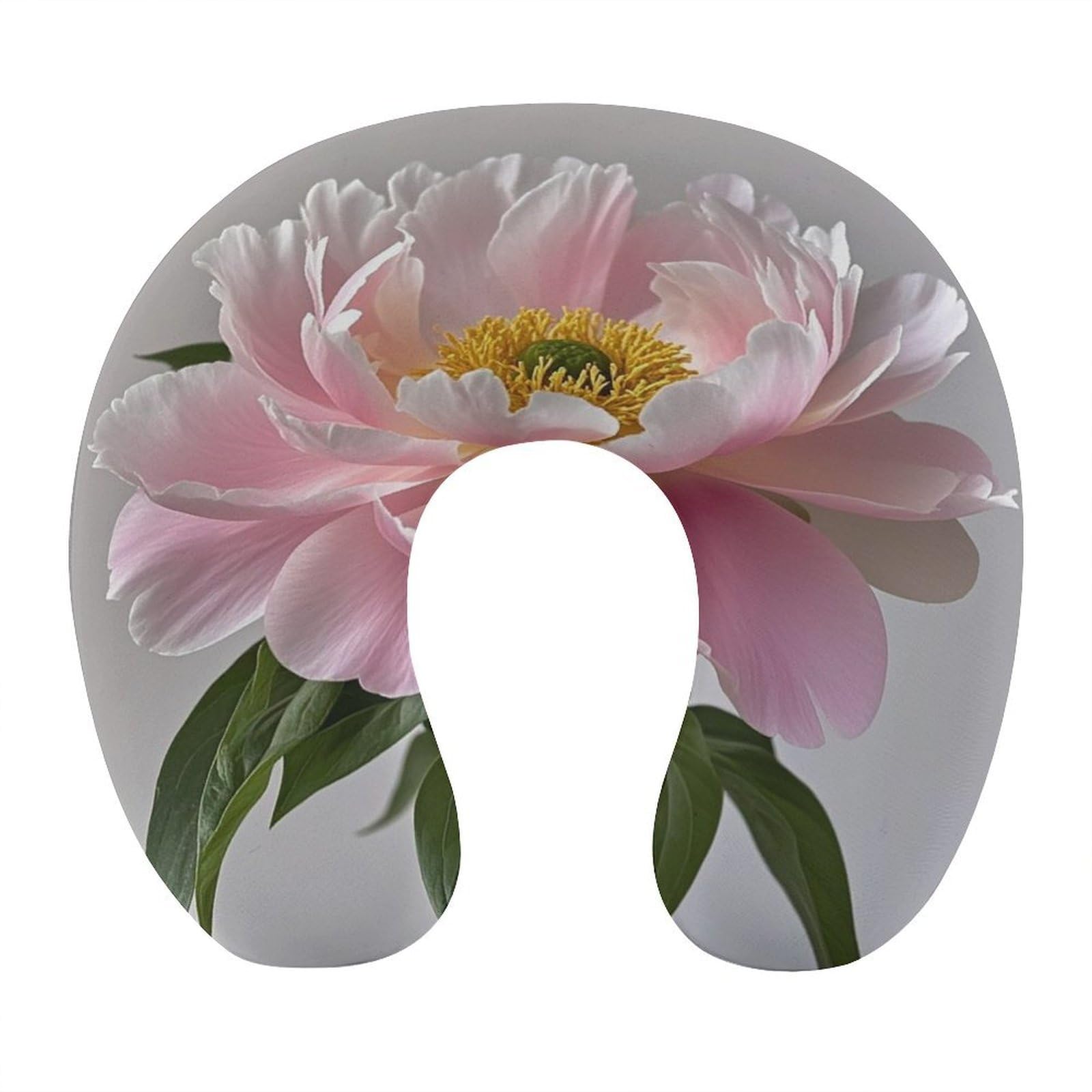 LZQPOEAS Peony Neck Pillow U Shaped Travel Pillow Comfortable Memory Foam Pillow Portable Neck Support Lightweight Headrest for Airplane Car Home Office Sleeping Traveling