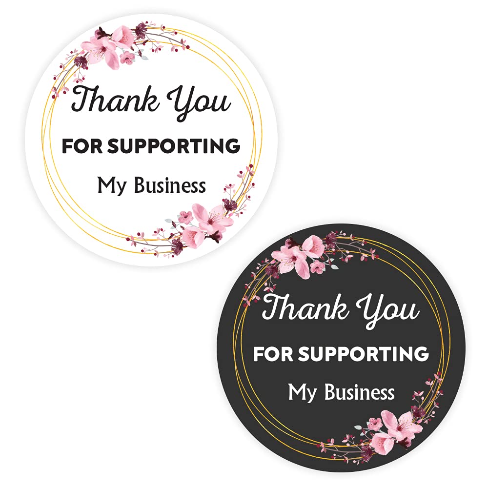 Packwith Multicolor Pack Of 40 Thank You For Supporting My Small Business Stickers (30 Mm) Waterproof Thank You Stickers Small Business For Gifts, Packaging, Wedding, Parties Packwith®