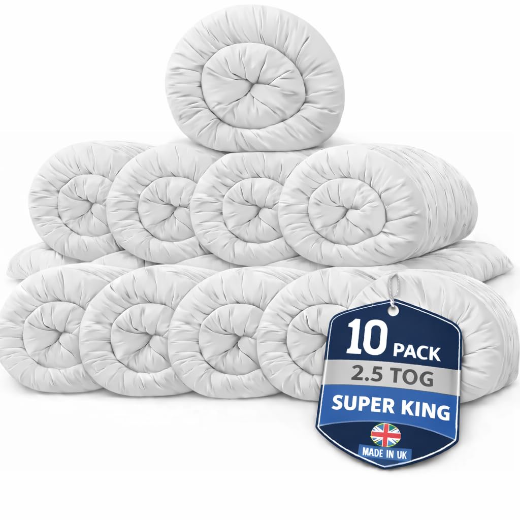 Hafaa Double Duvet 10.5 Tog (2 Pack) Anti Allergy Duvets All Year Roud Hollowfibre Filling Thick and Warm Duvet Double - UK Made Quilts — view 36