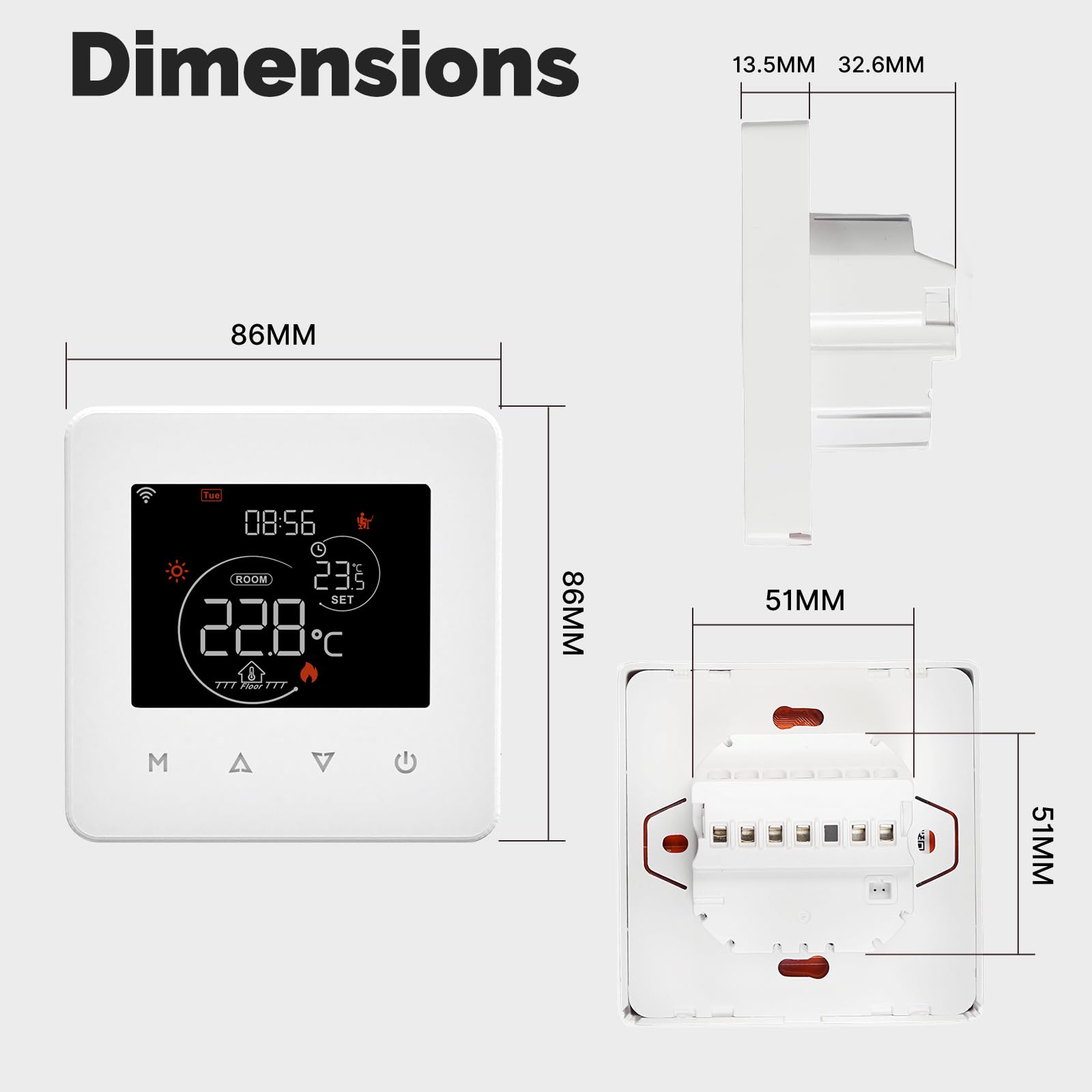 MOES Thermostat Connecté WiFi Chauffage de Chaudière à Gaz, Calendrier et Télécommande sans Hub, Compatible avec Alexa, Google Home 3A, Noir