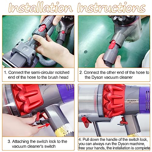 Hundebürsten Staubsauger Aufsätze Fell Set, Tierhaarbürste für Dyson Aufsatz V15 V12 V11 V10 V8 V7, Katze Hunde Tierhaarbürste Adapter für Dyson Staubsauger, Pet Grooming Kit