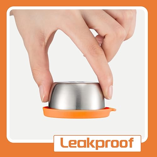 Miniatura 3 de Juego de 4 cajas Bento de acero inoxidable, recipientes de almuerzo de 3 secciones para control de porciones, 3 contenedores apilables para