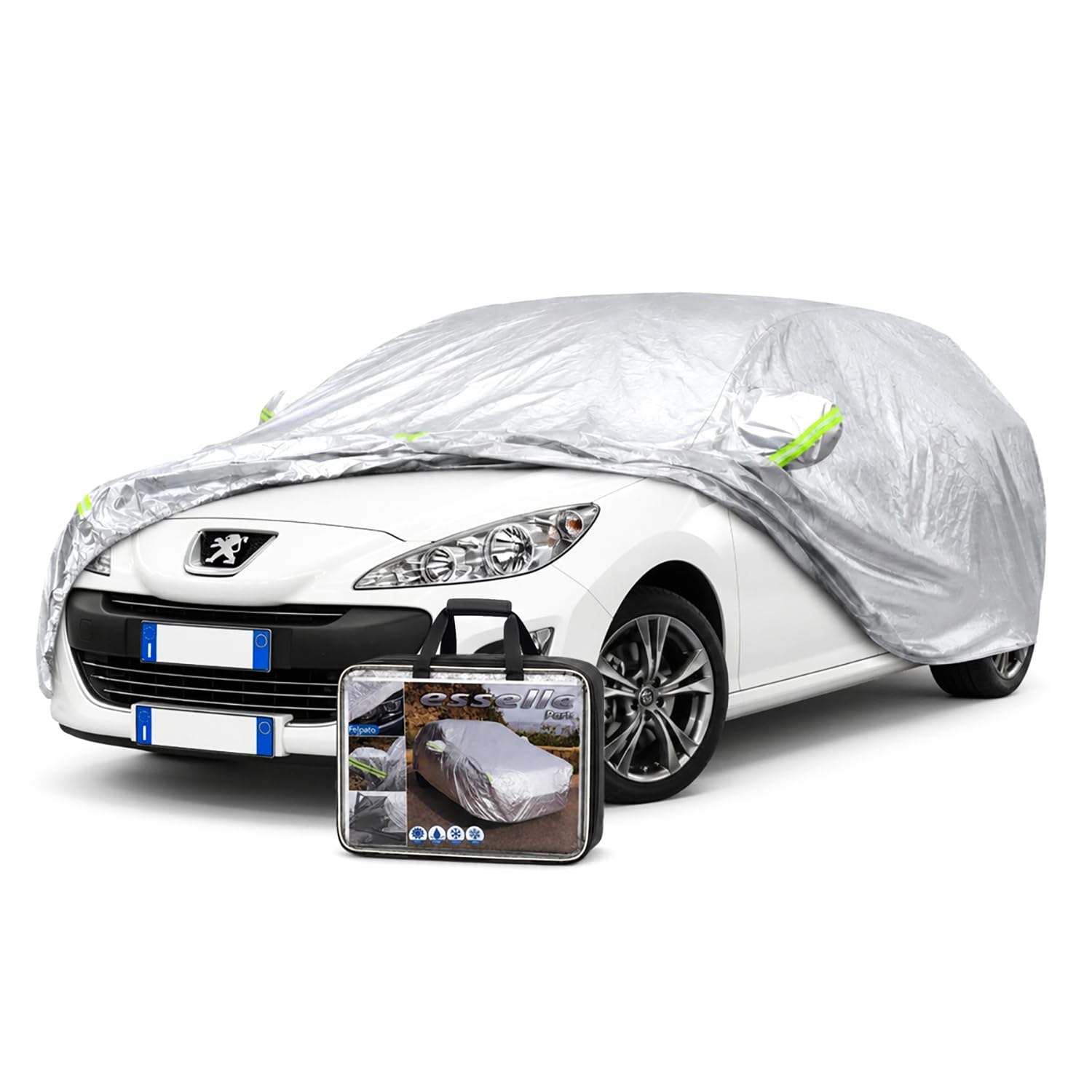 Telo Copri Auto Copriauto per Peugeot 307 Pre-Restyling Impermeabile Felpato