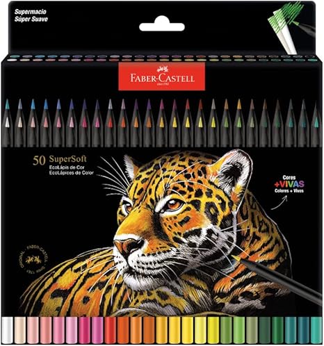 Lápis De Cor, Faber-Castell, Ecolápis Supersoft, 210750, 50 cores Menor preço em Lápis De Cor, Faber-Castell, Ecolápis Supersoft, 210750, 50 cores