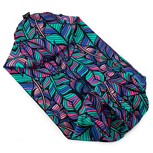 Yoga Studio Spare Organic Cotton Bolster Covers With Handle And Zipper (Purple Feathers)