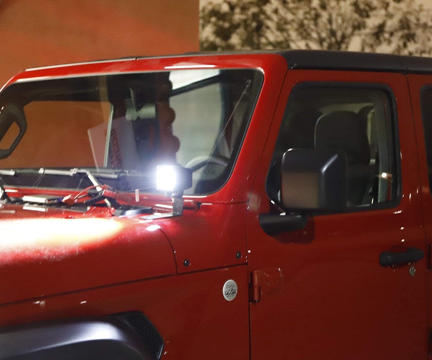 iJDMTOY A-Pillar LED Pod Light Kit Compatible with 2018-up Wrangler JL, Includes (2) 20W High Power LED Cubes, Windshield A-Pillar Mounting Brackets & On/Off Switch Wiring Kit