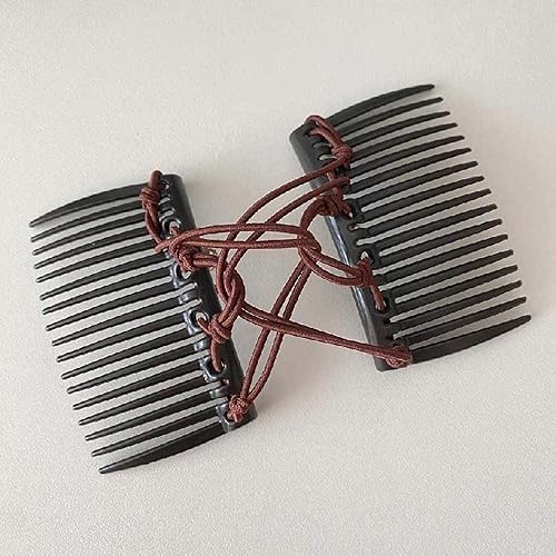 Miniatura 8 de Peine de pelo elástico ajustable negro,Clip de pelo elástico doble peine,Horquillas para el cabello sin pliegues, horquillas dobles Peines para