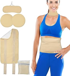 Beofinest Castor Oil Pack Wrap, Organic Castor Oil Packs for Liver Detox, Castor Oil Compress Wrap Reusable for Waist and Neck Wrap, Thyroid, Constipation, Fibroids, Inflammation (Khaki)